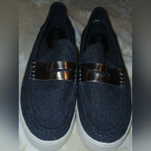 Michael Kors Womans Dark Grey Flannel slip On Loafers